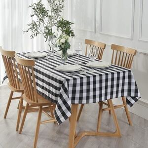 Classic Black and White Checkered Tablecloth